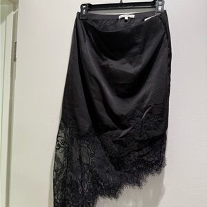 12th Tribe Black Asymmetrical Lace Skirt